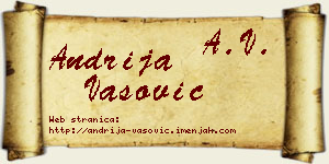 Andrija Vasović vizit kartica